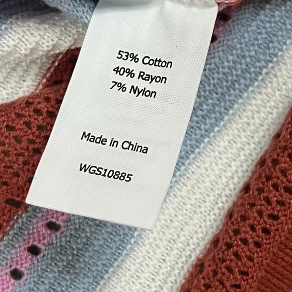 Market & Spruce Stitch Fix Womens XL Multicolor Striped Open knit Sweater NWT - Picture 8 of 10